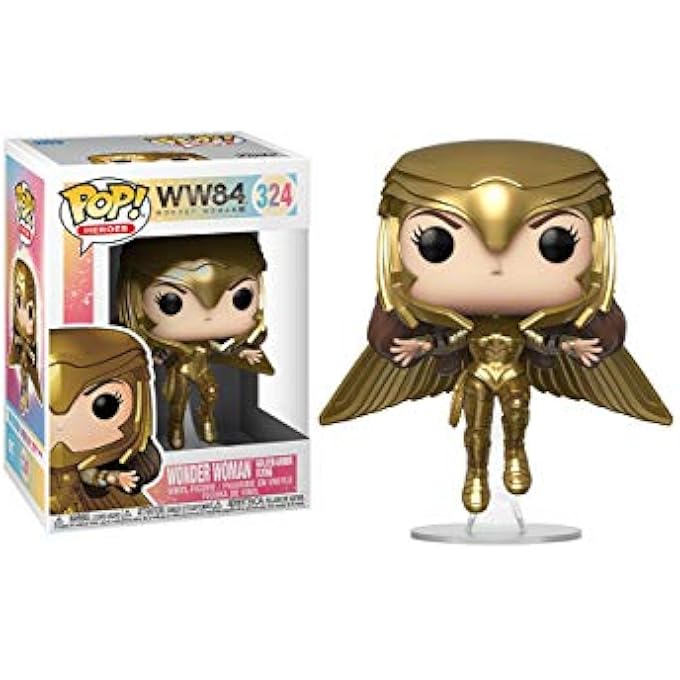 POP! HEROES: WW 1984- WONDER WOMAN GOLD FLYING - METALLIC - WONDER WOMAN 1984 - COLLECTABLE VINYL FIGURE - GIFT IDEA - OFFICIAL MERCHANDISE - TOYS FOR KIDS & ADULTS - MOVIES FANS